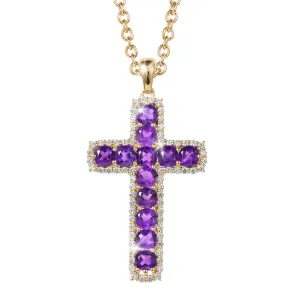 Amethyst Serenity Cross Pendant