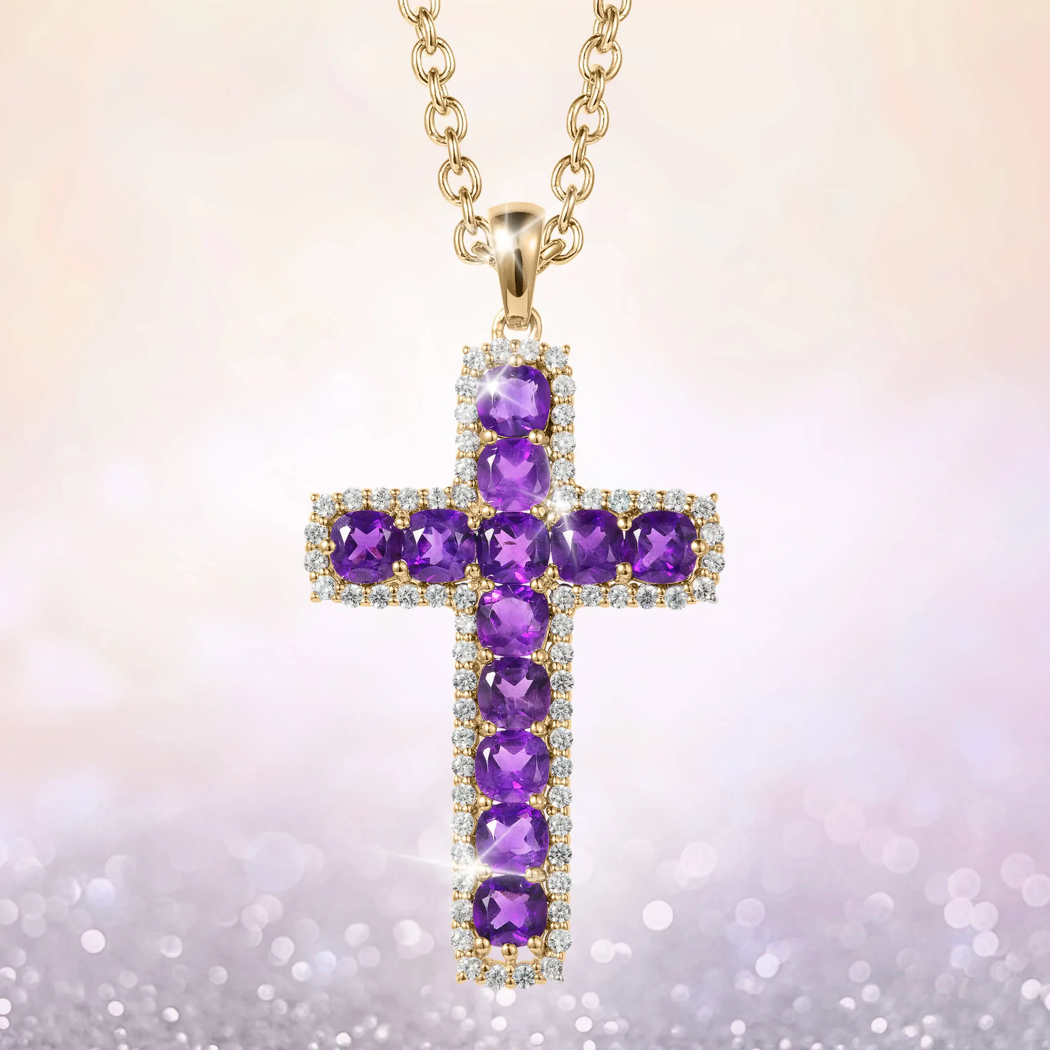 Amethyst Serenity Cross Pendant