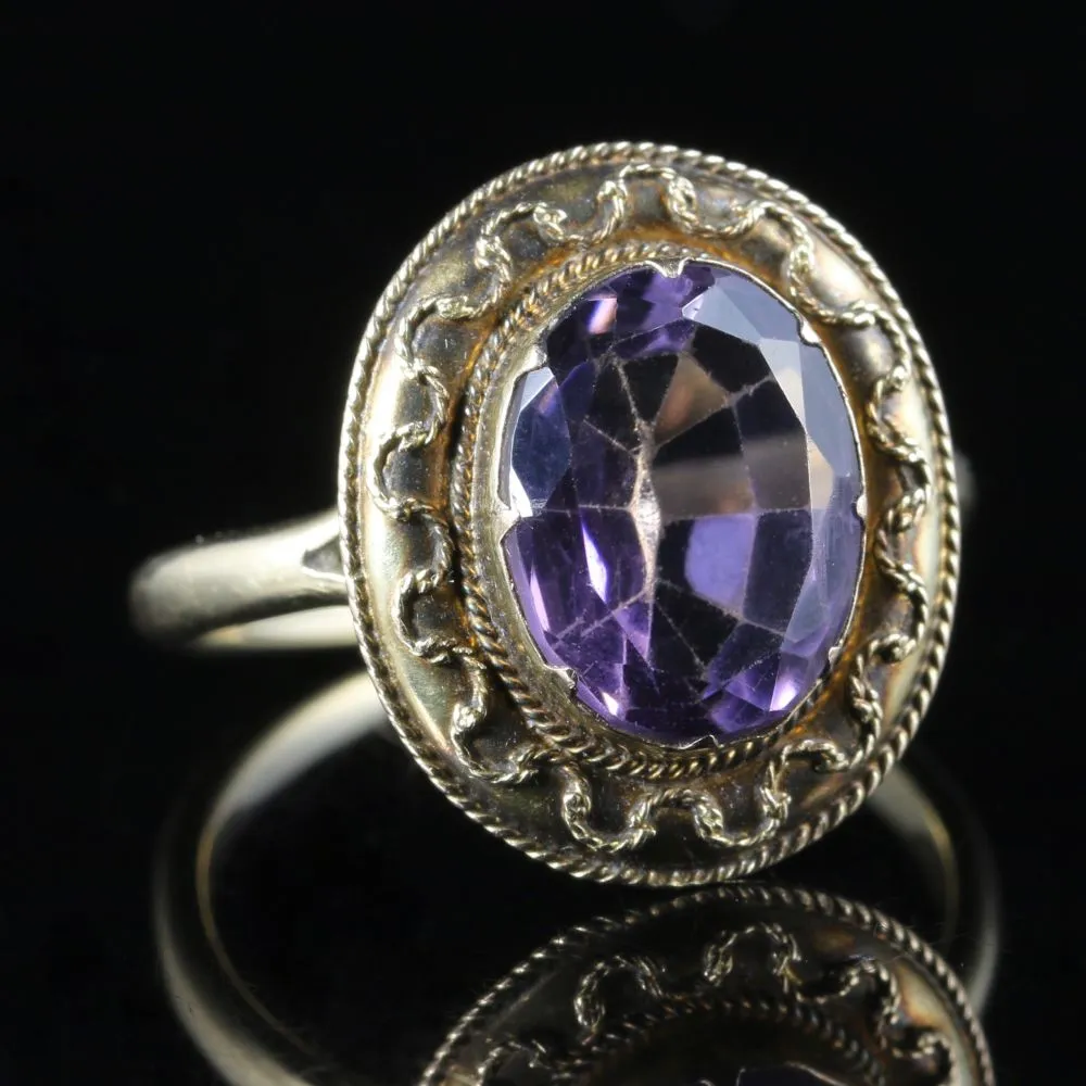 Antique Victorian Amethyst Ring Etruscan Revival