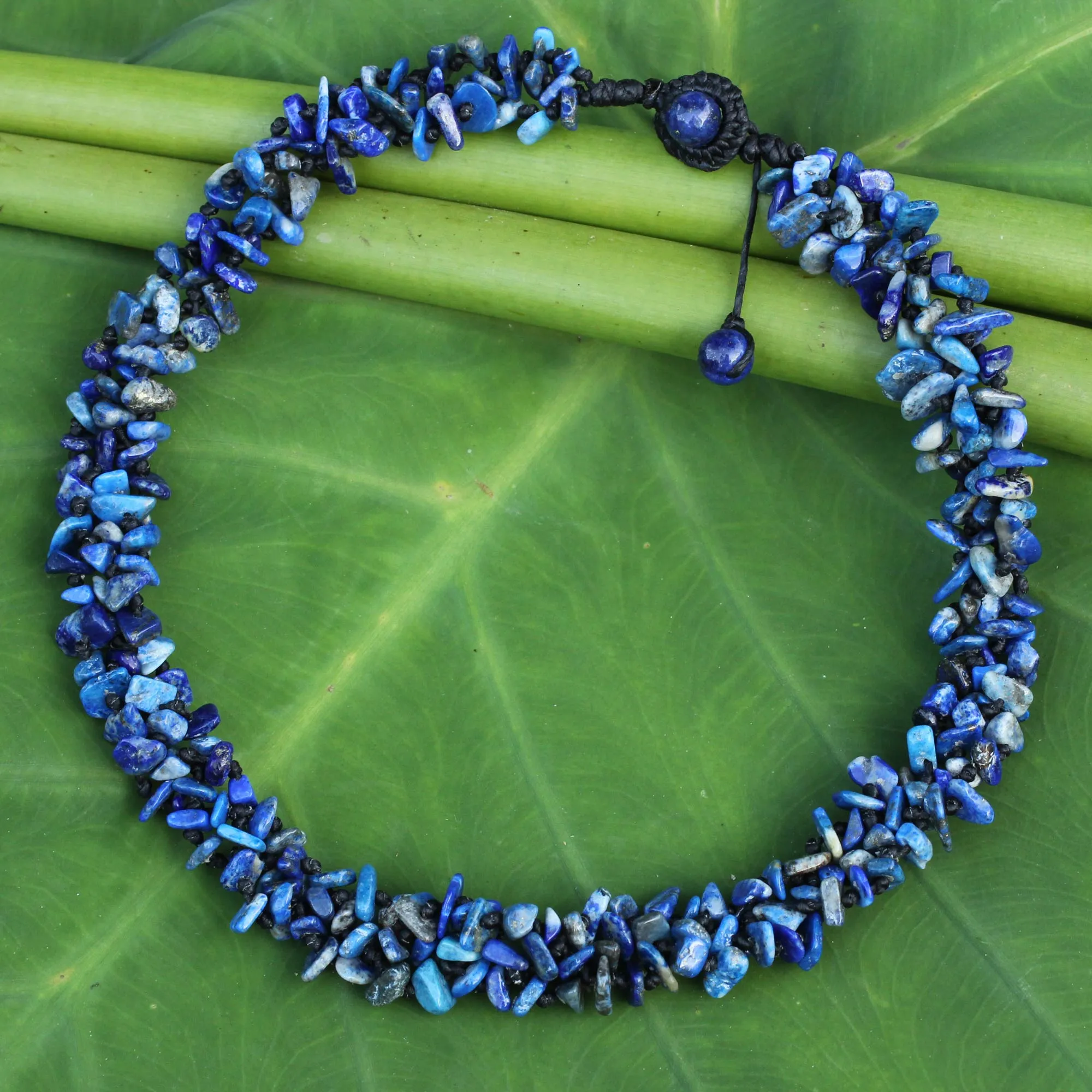 Azure Flow Lapis Lazuli Beaded Necklace