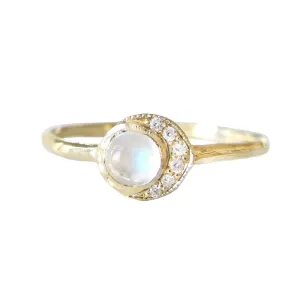 Baby Moon Ring in 14K Yellow Gold