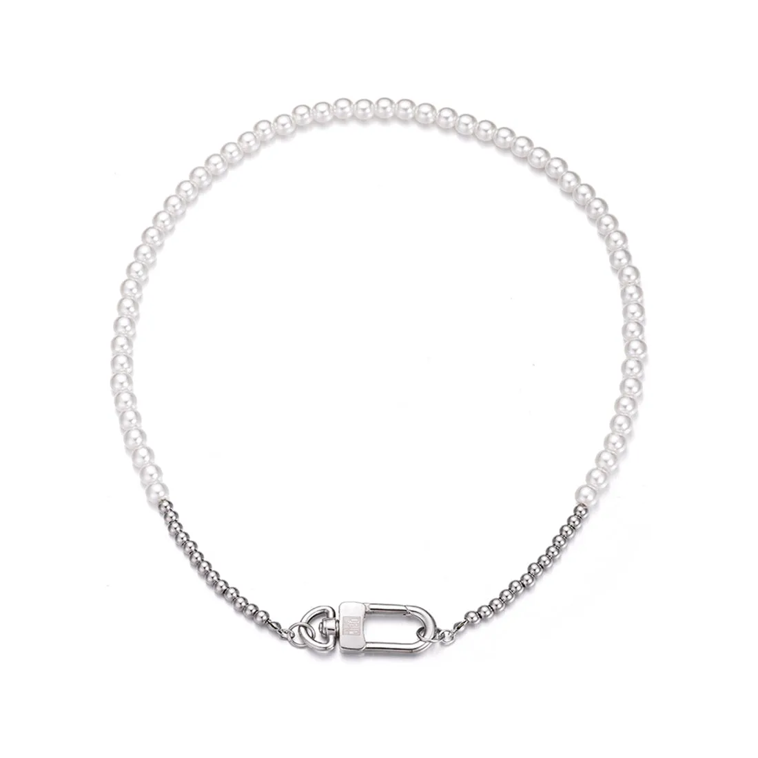 Beads Pearl Chain in White Gold