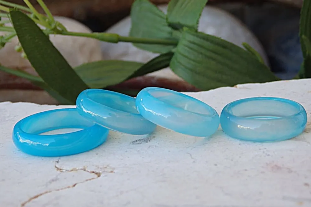 Blue agate banded Ring