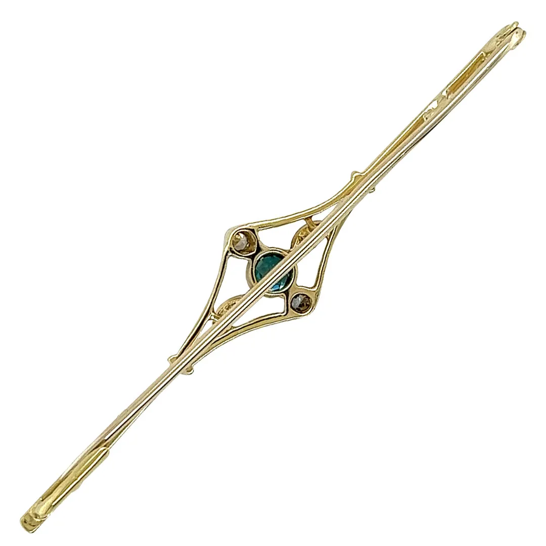 Blue Zircon & Diamond Stock Pin