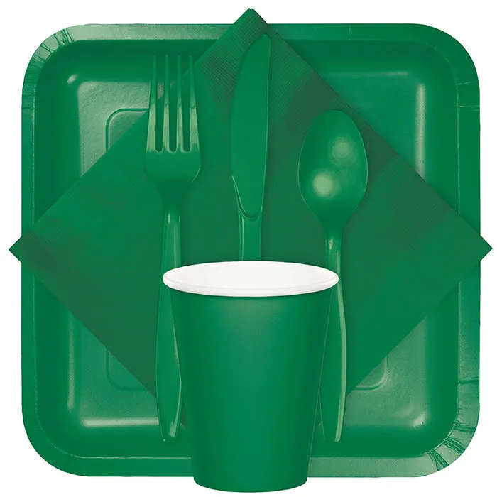 Bulk Emerald Green Assorted Plastic Cutlery (288 per Case)