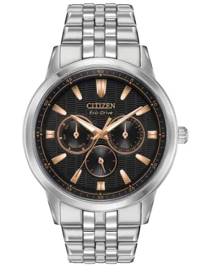 Citizen Eco-Drive Mens Corso - Stainless Steel - Black - Chronograph - Bracelet