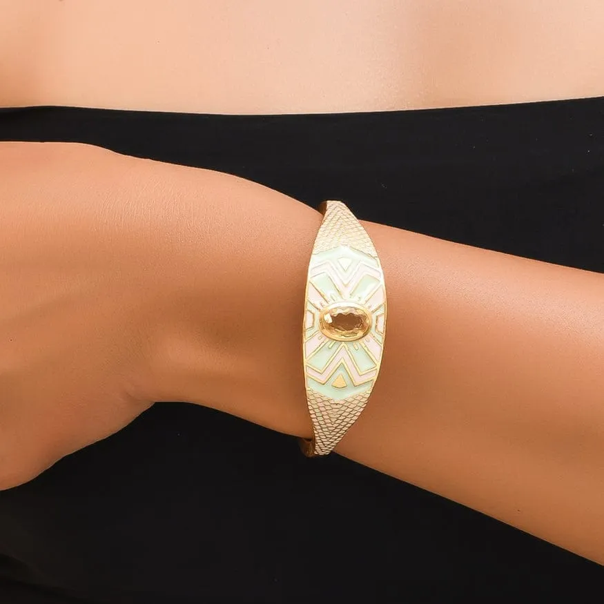 Citrine Enamel Bangle