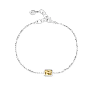 Citrine Octagon Chain Bracelet