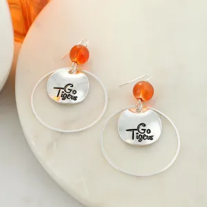 Clemson Slogan Disc Earrings