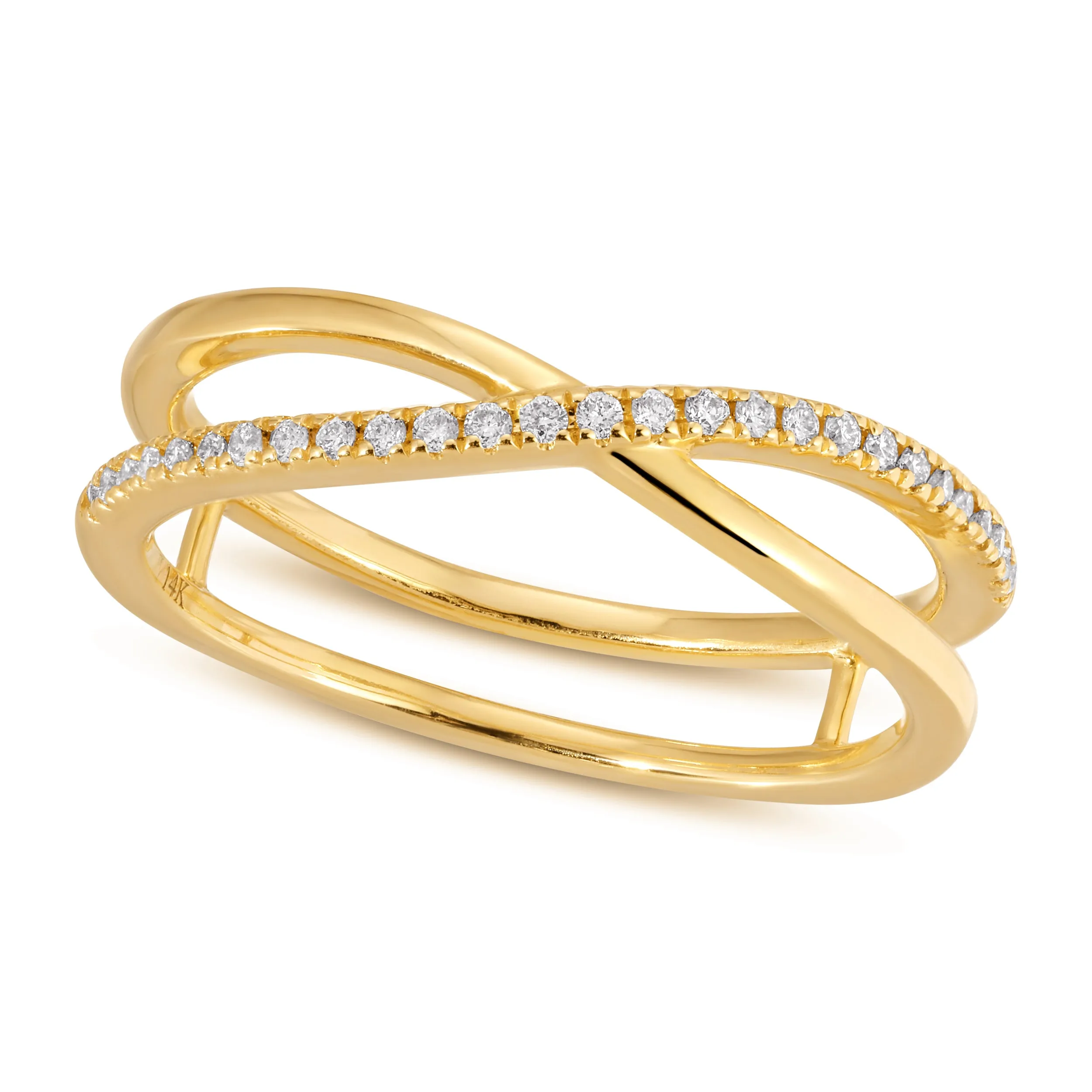 Criss-Cross Diamond Duo Ring