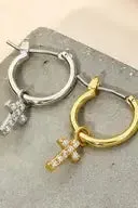 Cross Hoop Earrings