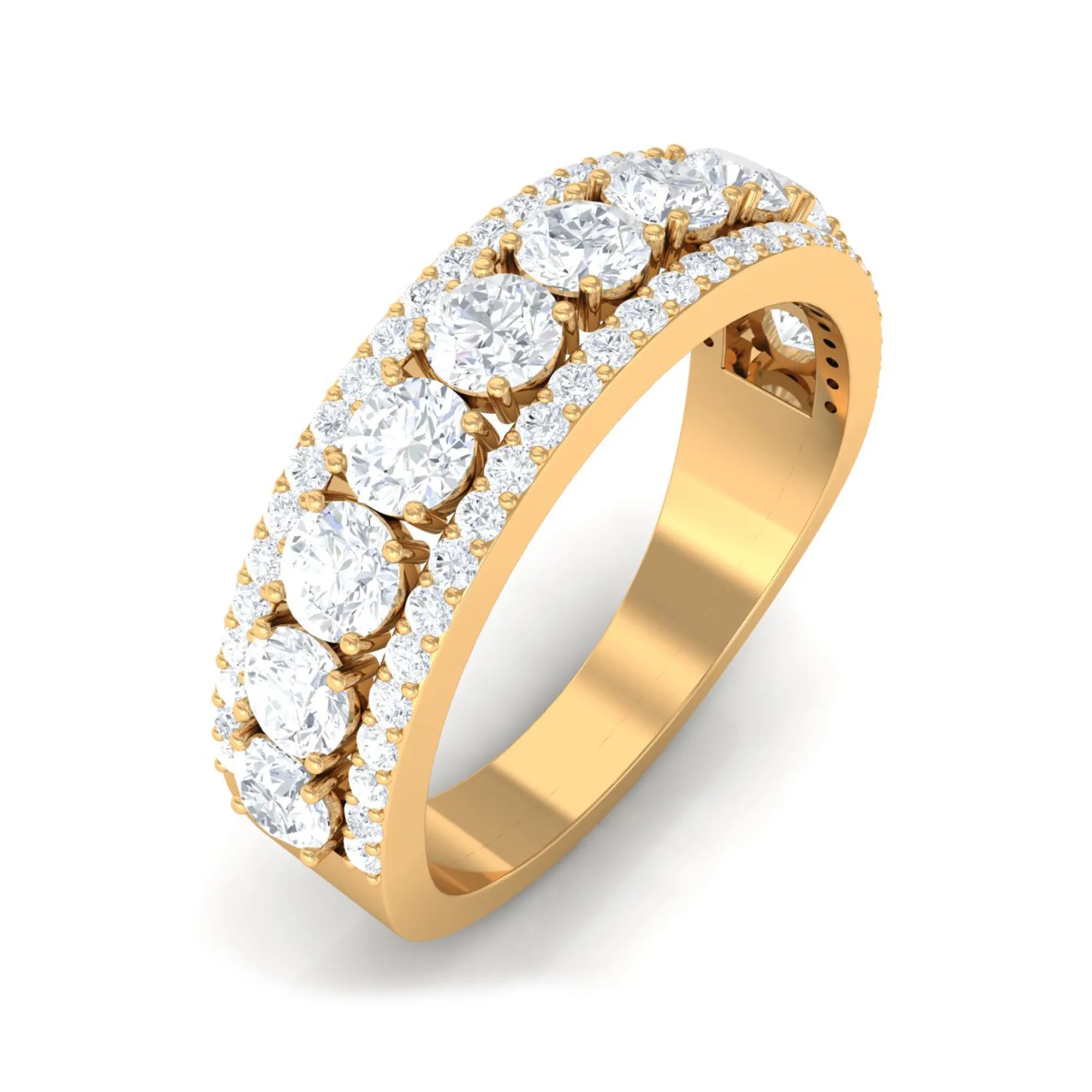 Cubic Zirconia Eternity Wedding Band Ring