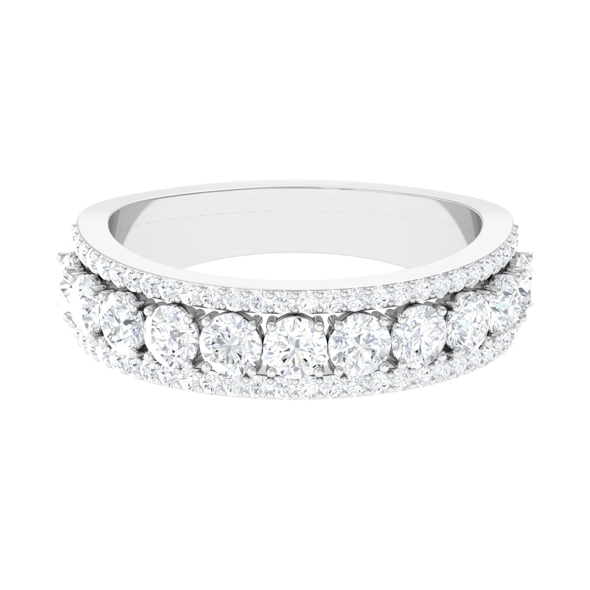 Cubic Zirconia Eternity Wedding Band Ring