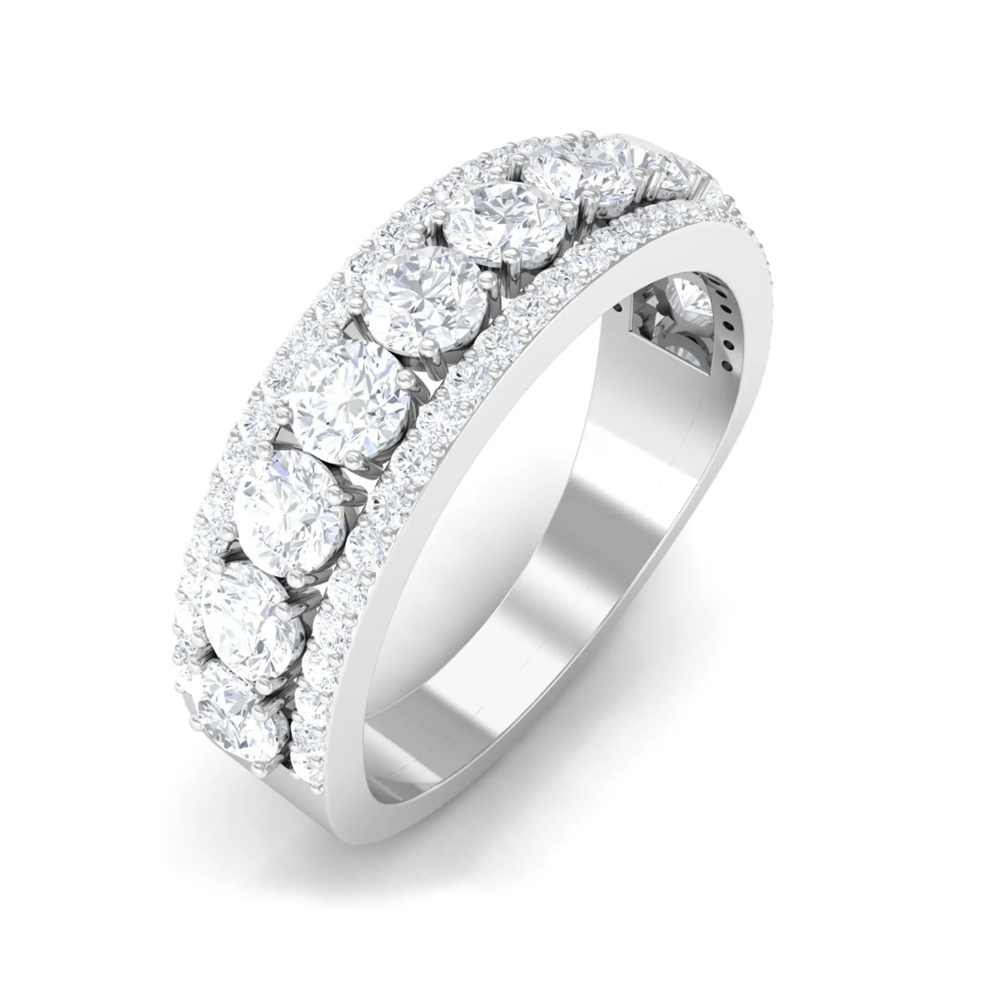 Cubic Zirconia Eternity Wedding Band Ring