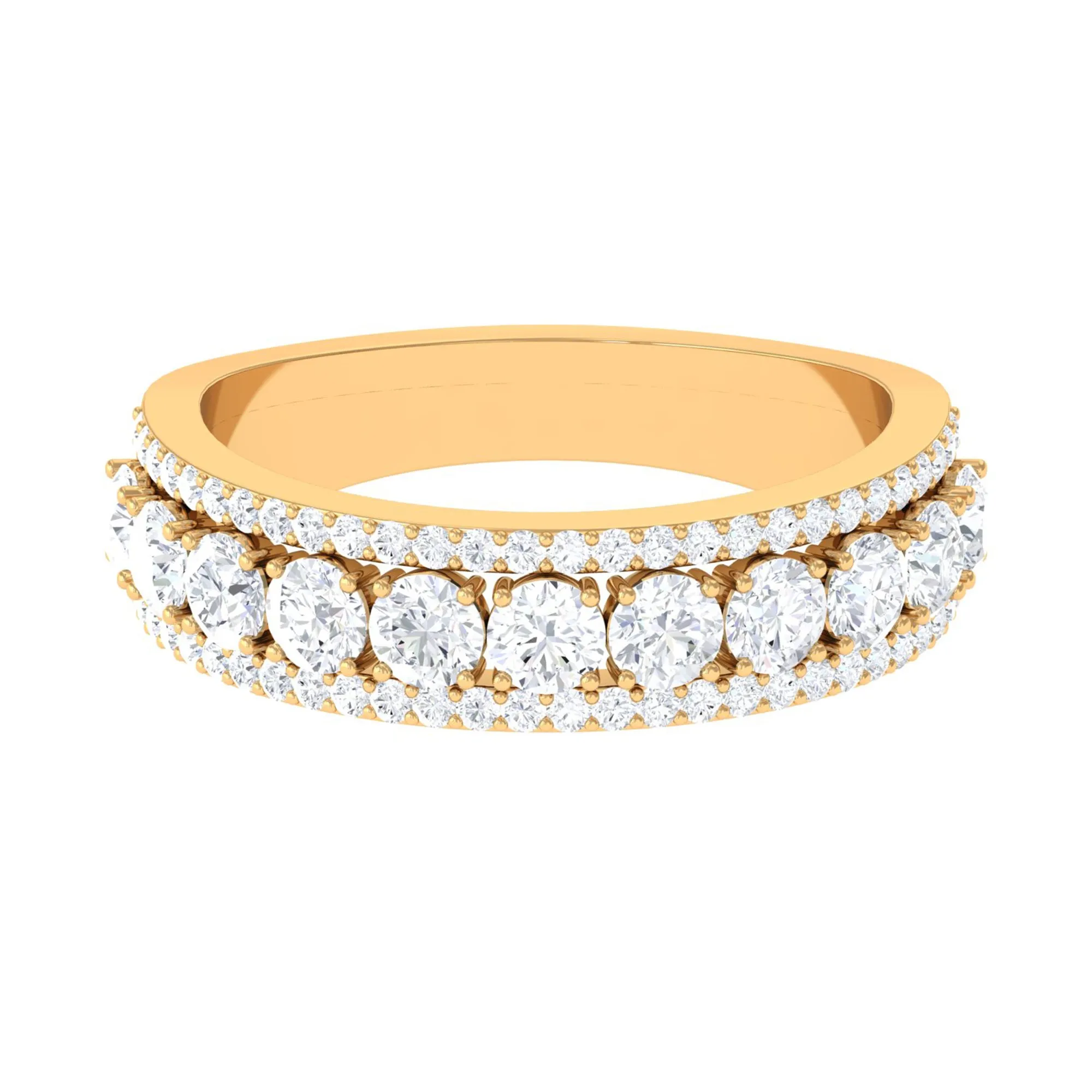 Cubic Zirconia Eternity Wedding Band Ring