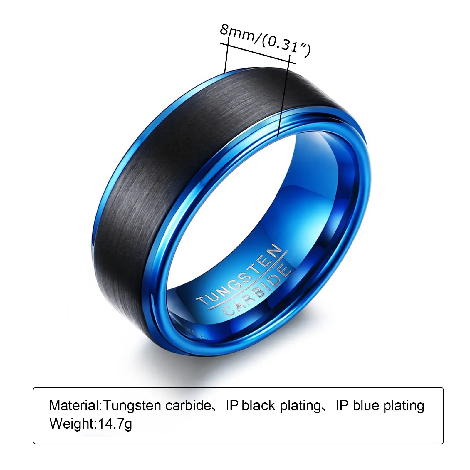 Custom Engraved Mens Tungsten Ring