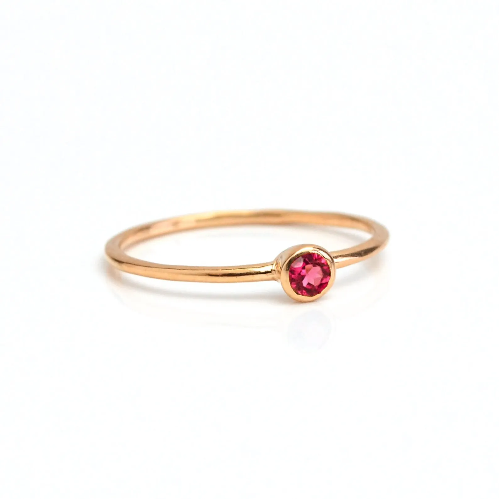 Dainty Stacking Ruby Ring : July Birthstone