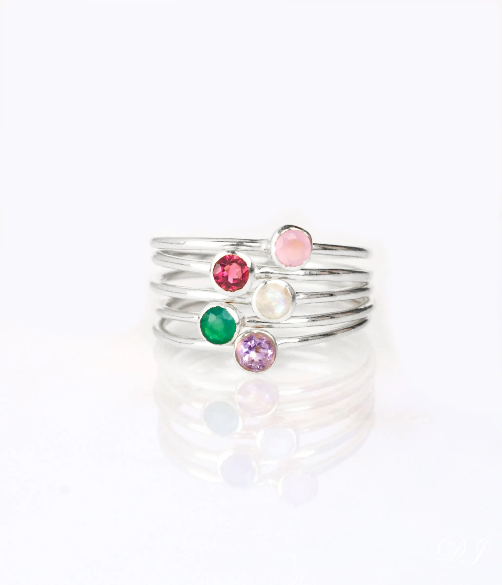 Dainty Stacking Ruby Ring : July Birthstone