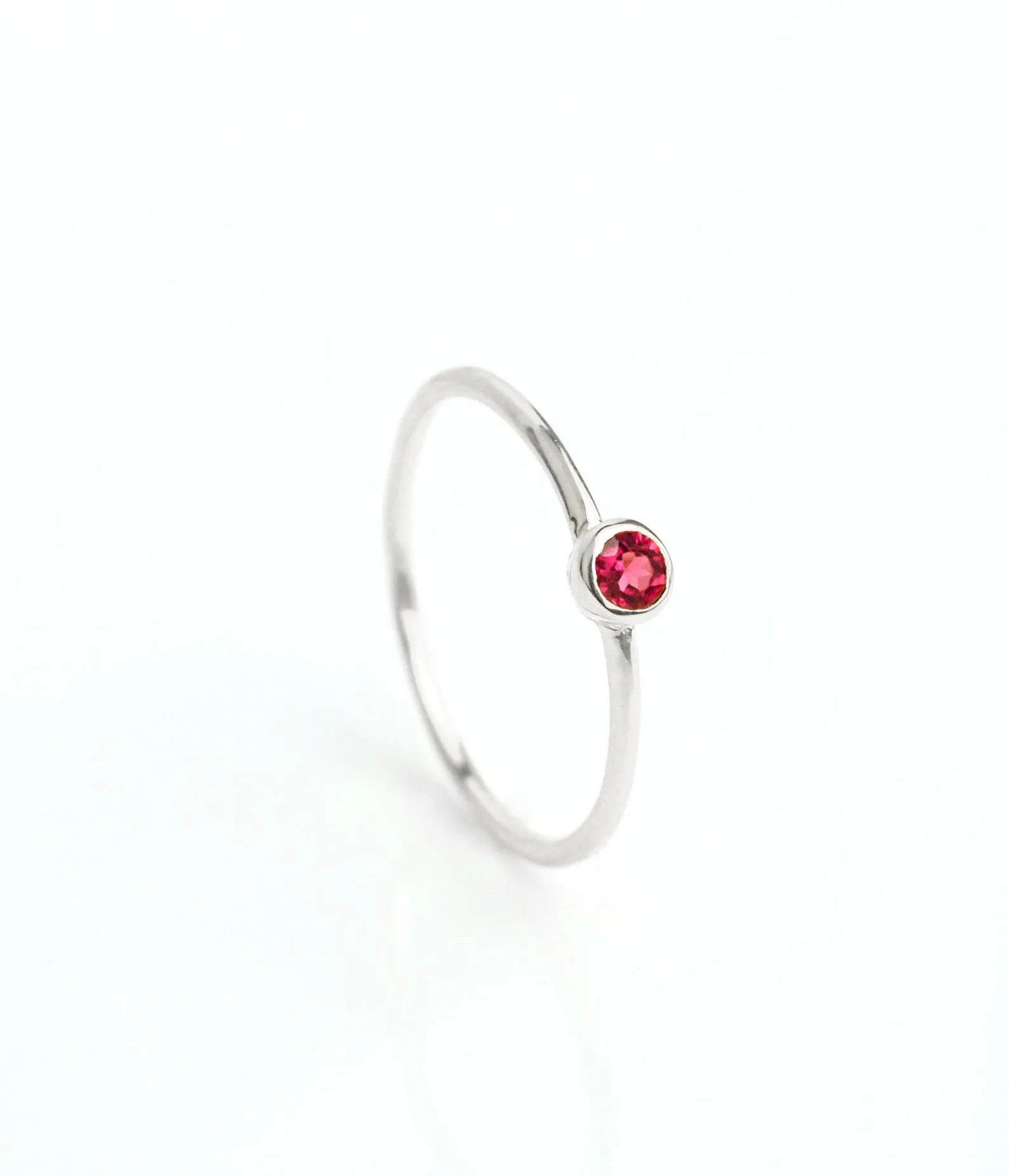 Dainty Stacking Ruby Ring : July Birthstone