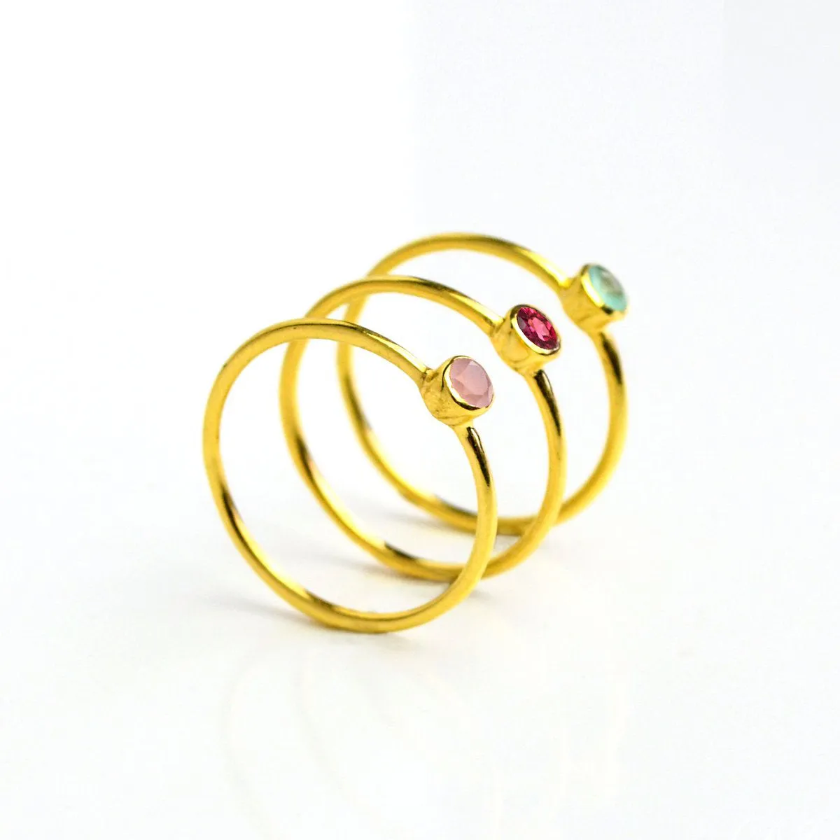 Dainty Stacking Ruby Ring : July Birthstone