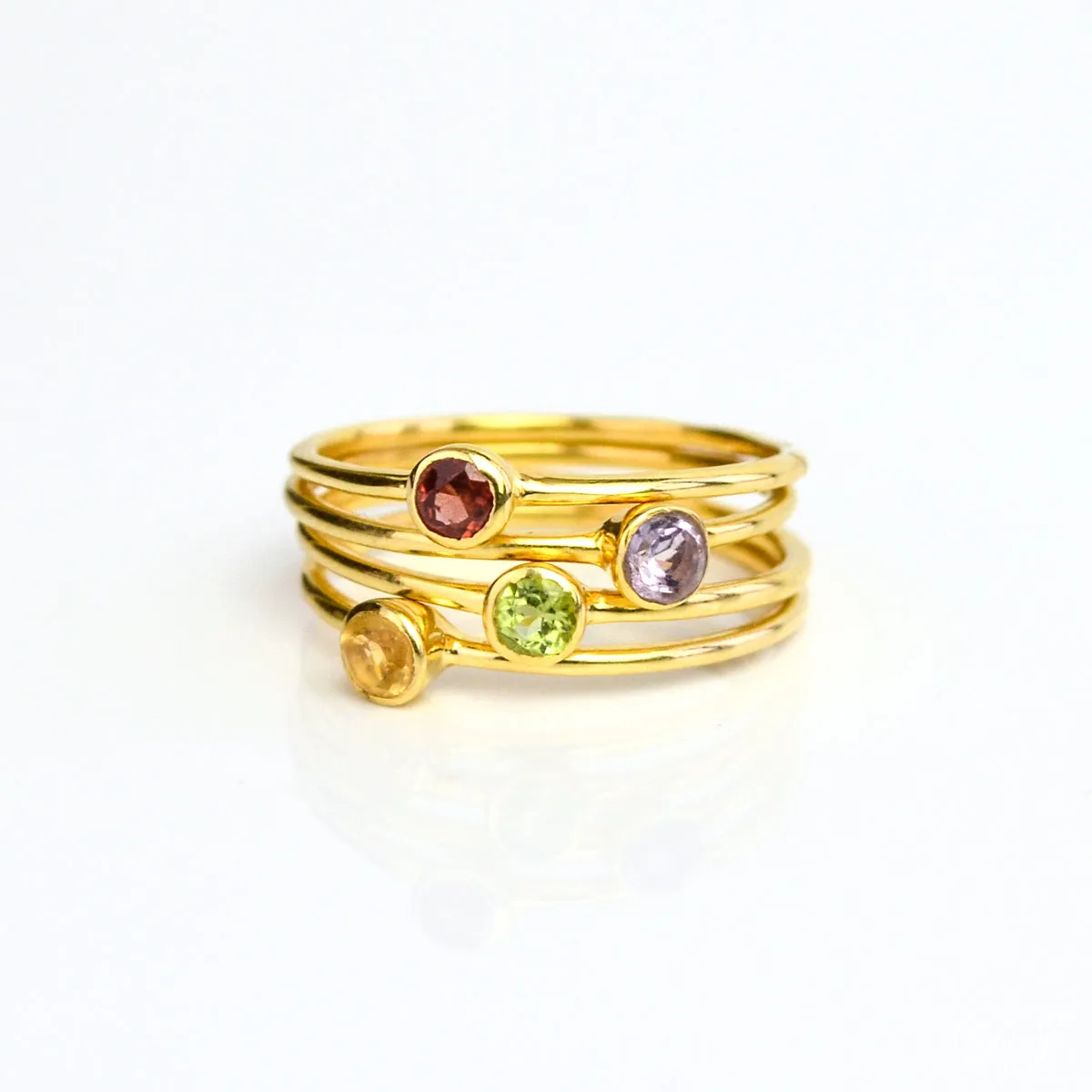 Dainty Stacking Ruby Ring : July Birthstone