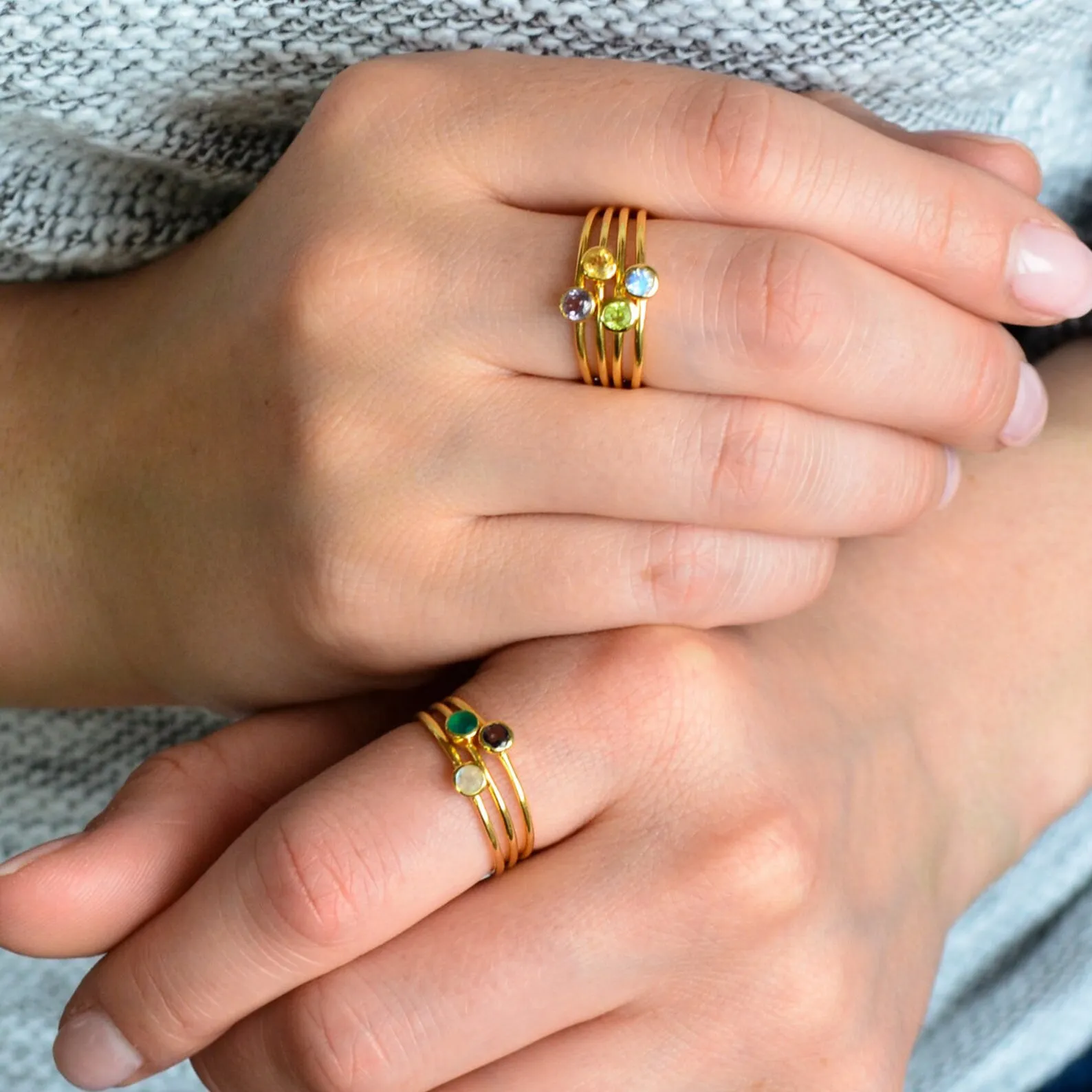 Dainty Stacking Ruby Ring : July Birthstone