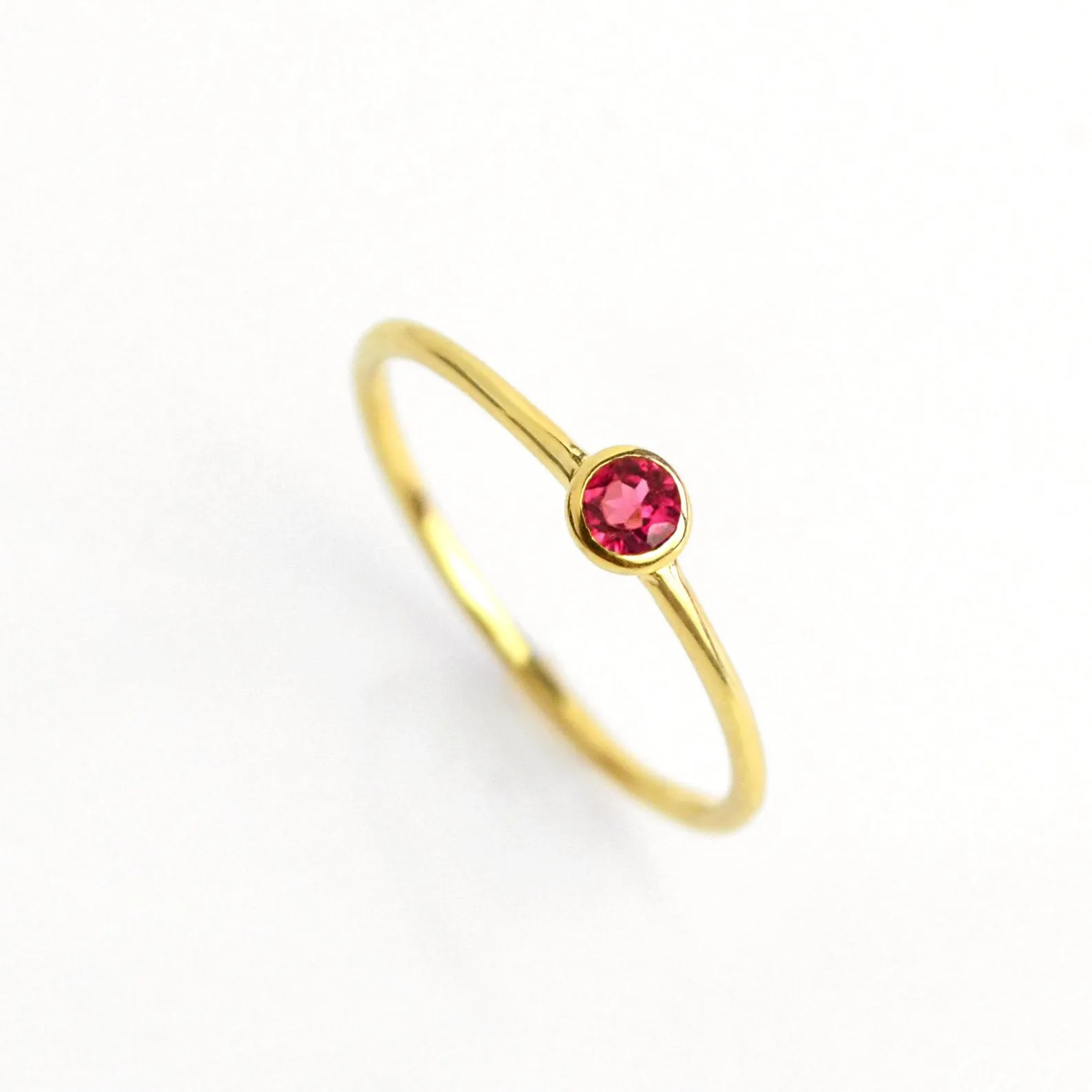 Dainty Stacking Ruby Ring : July Birthstone