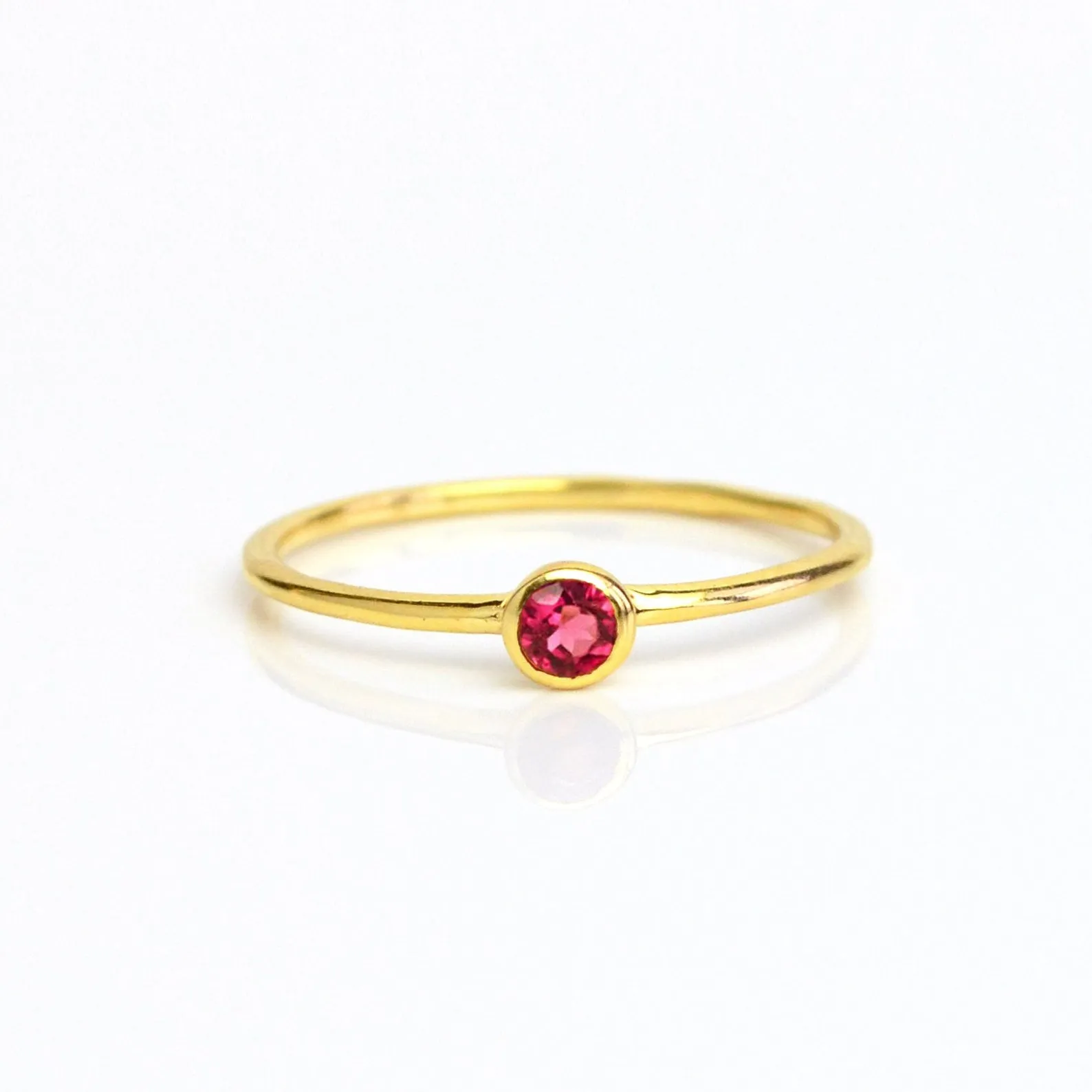 Dainty Stacking Ruby Ring : July Birthstone