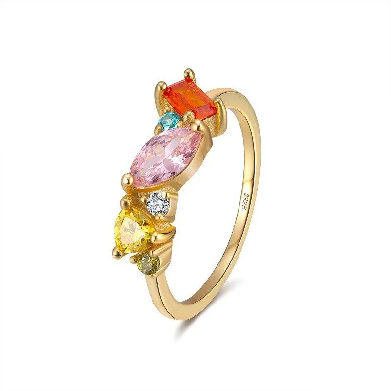 Delicate Multi-Color Zircon Rings