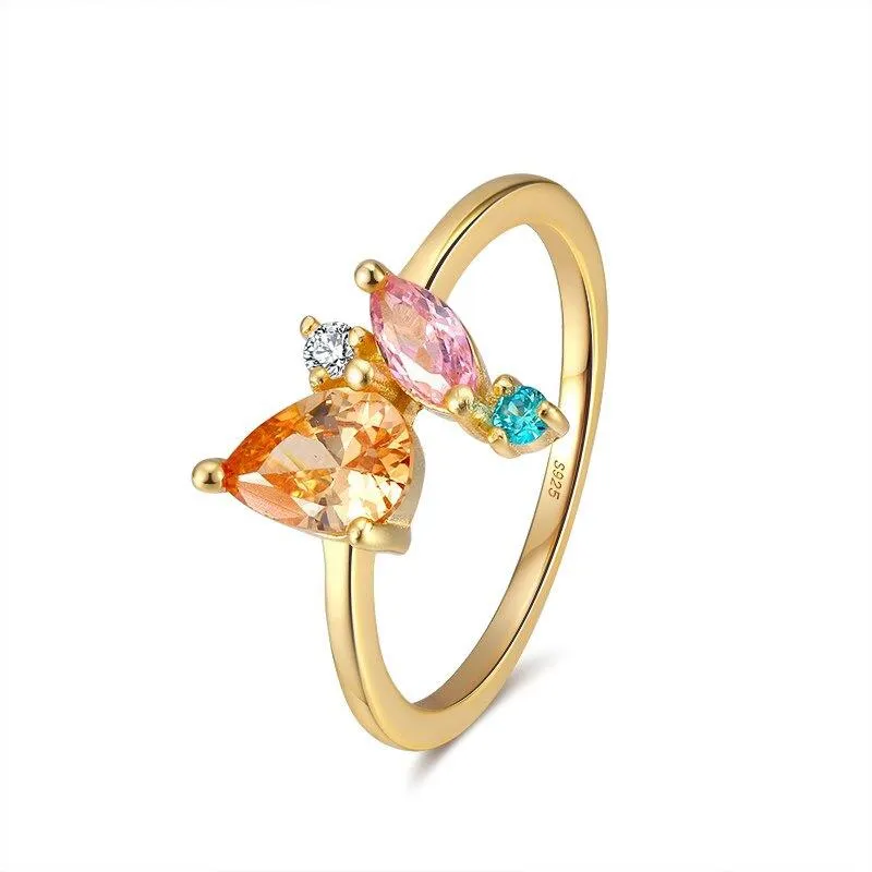 Delicate Multi-Color Zircon Rings