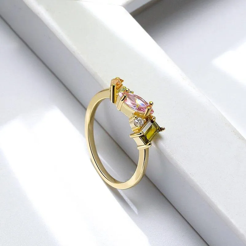 Delicate Multi-Color Zircon Rings