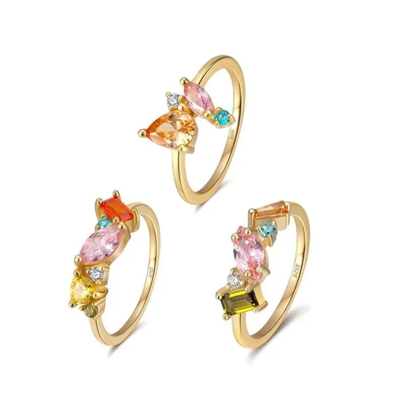 Delicate Multi-Color Zircon Rings