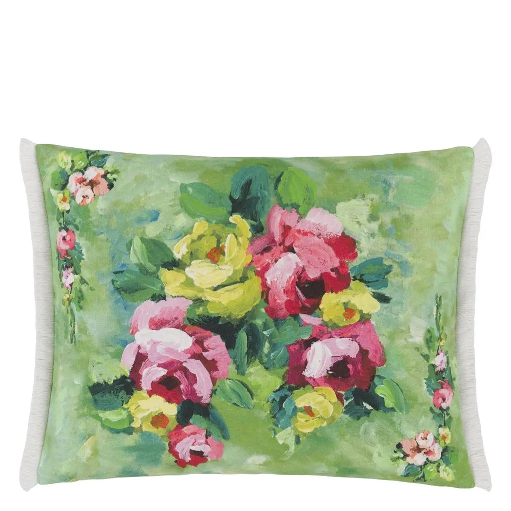 Designers Guild Ghirlanda Emerald Linen Decorative Pillow