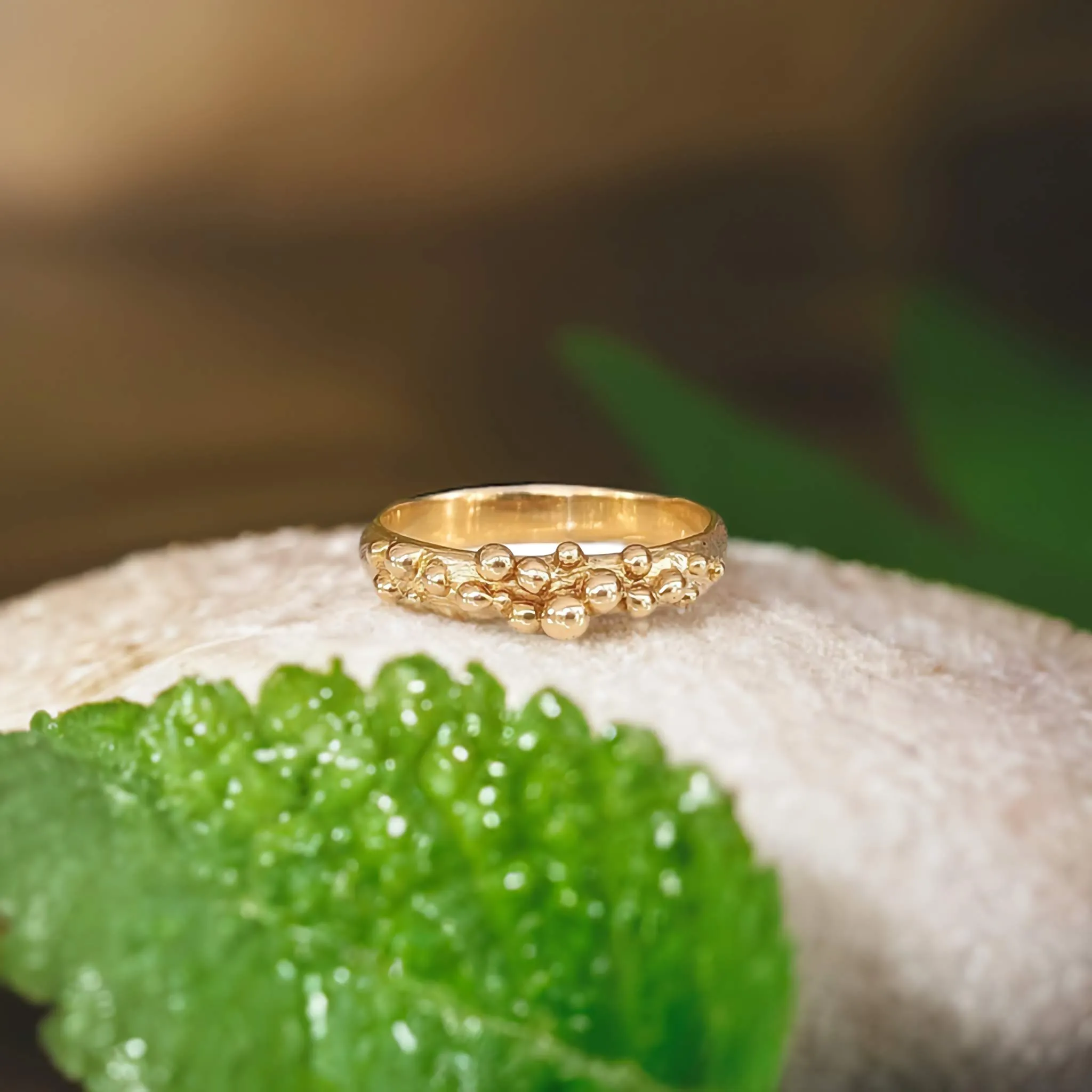 Dew Drop beaded textured Silver ring