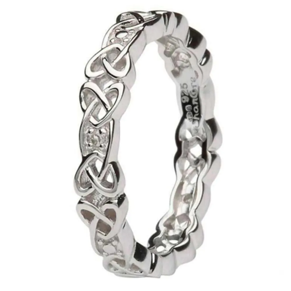 Diamond Ring With Celtic Trinity Knot Detail