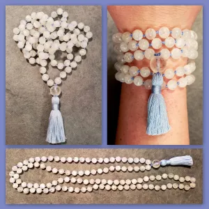 Divine Feminine Mala- Rainbow Moonstone