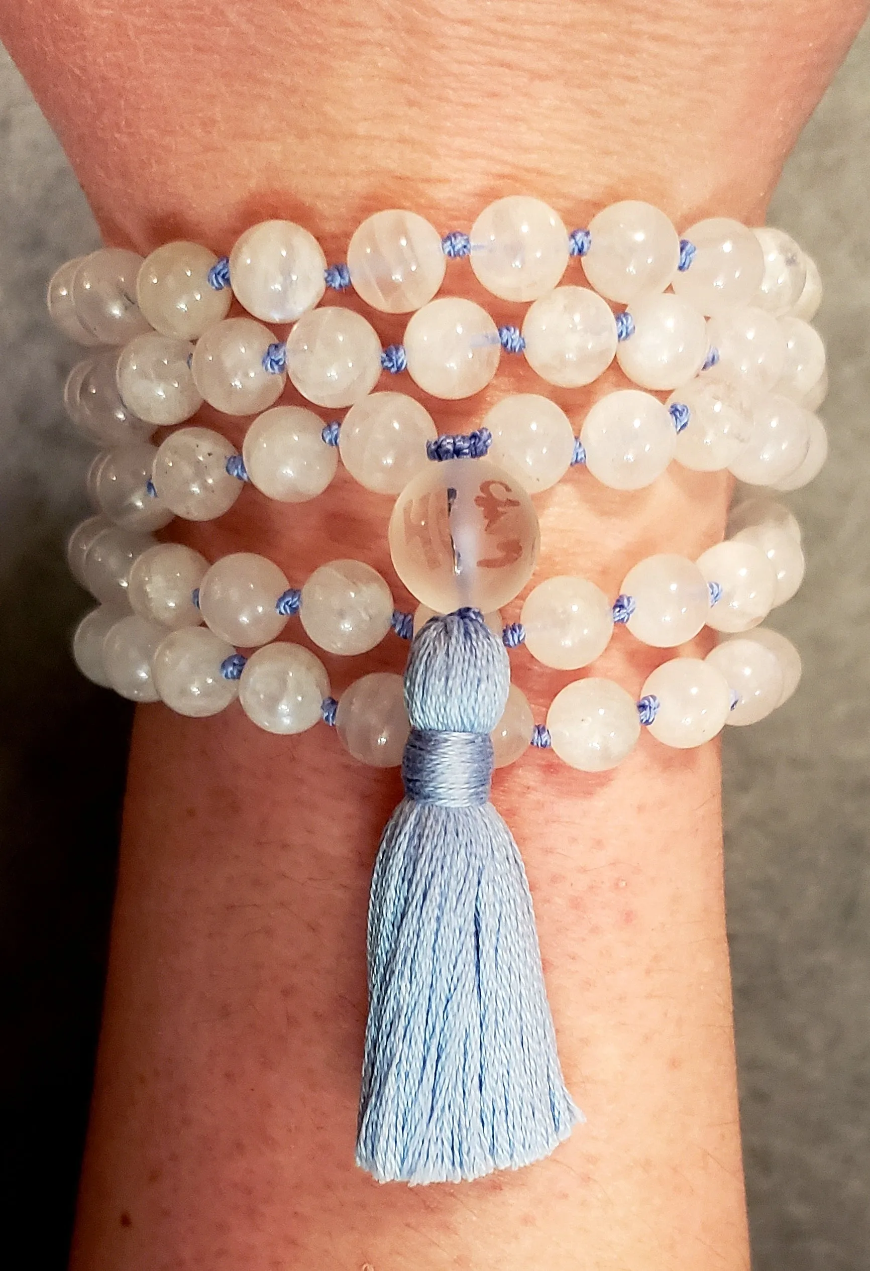 Divine Feminine Mala- Rainbow Moonstone