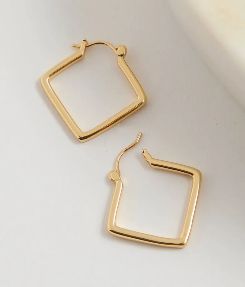 Downeast Square Huggie Hoop Earring