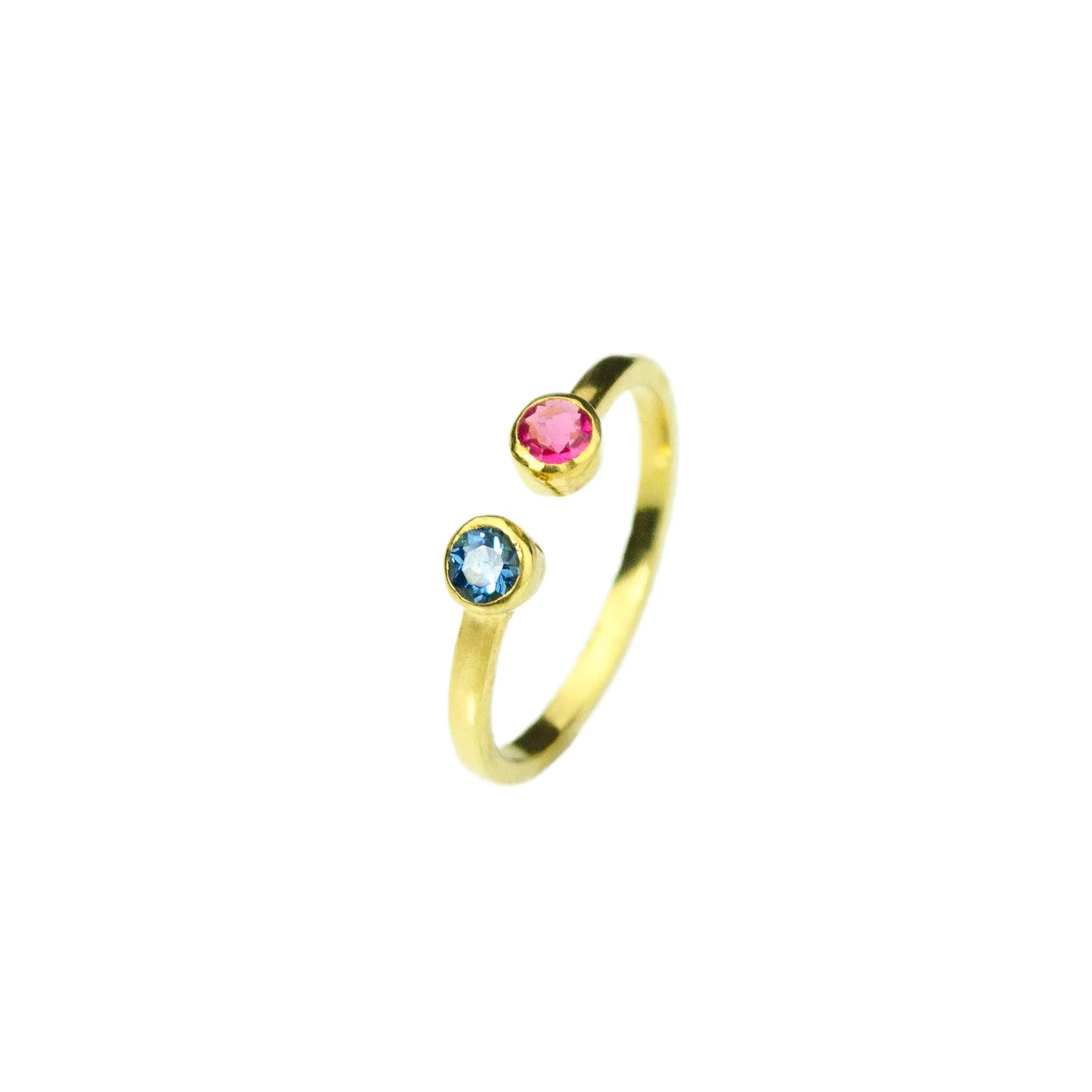 Dual Birthstone Adjustable Ring