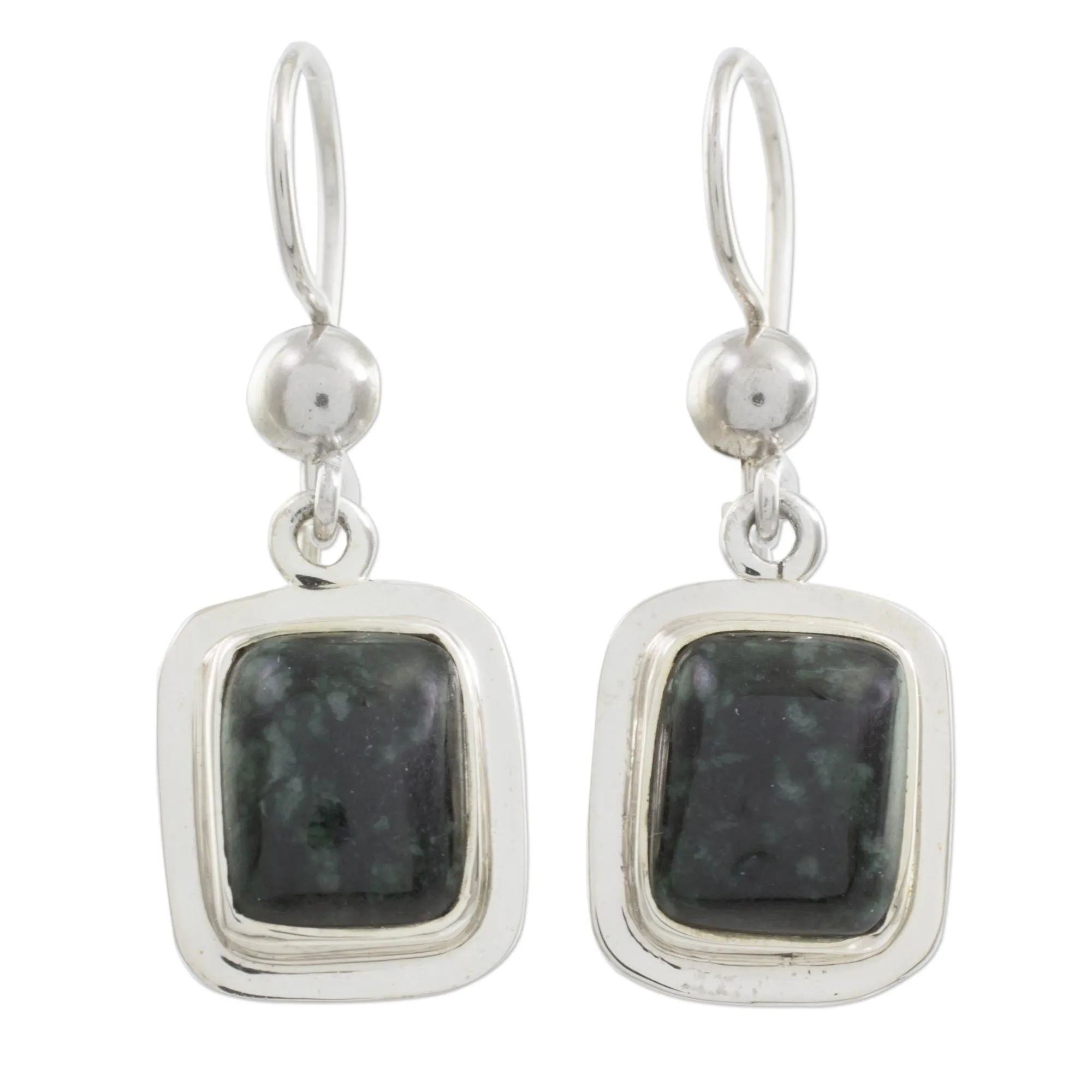 Elegant Heritage Silver & Jade Earrings