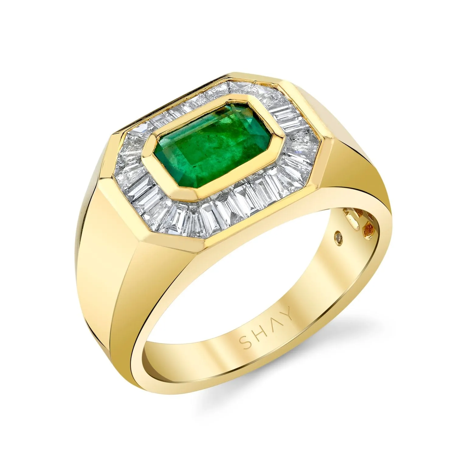 EMERALD & DIAMOND BAGUETTE CHAMPIONSHIP RING