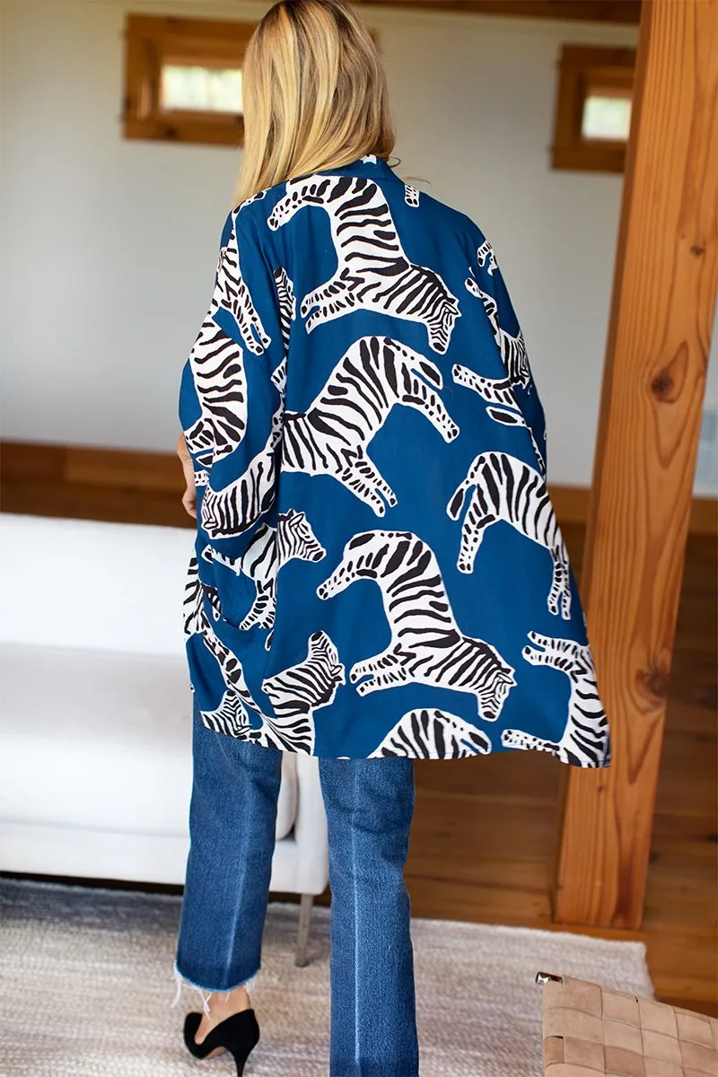 Emerson Fry Fete Kimono Zebra Lapis