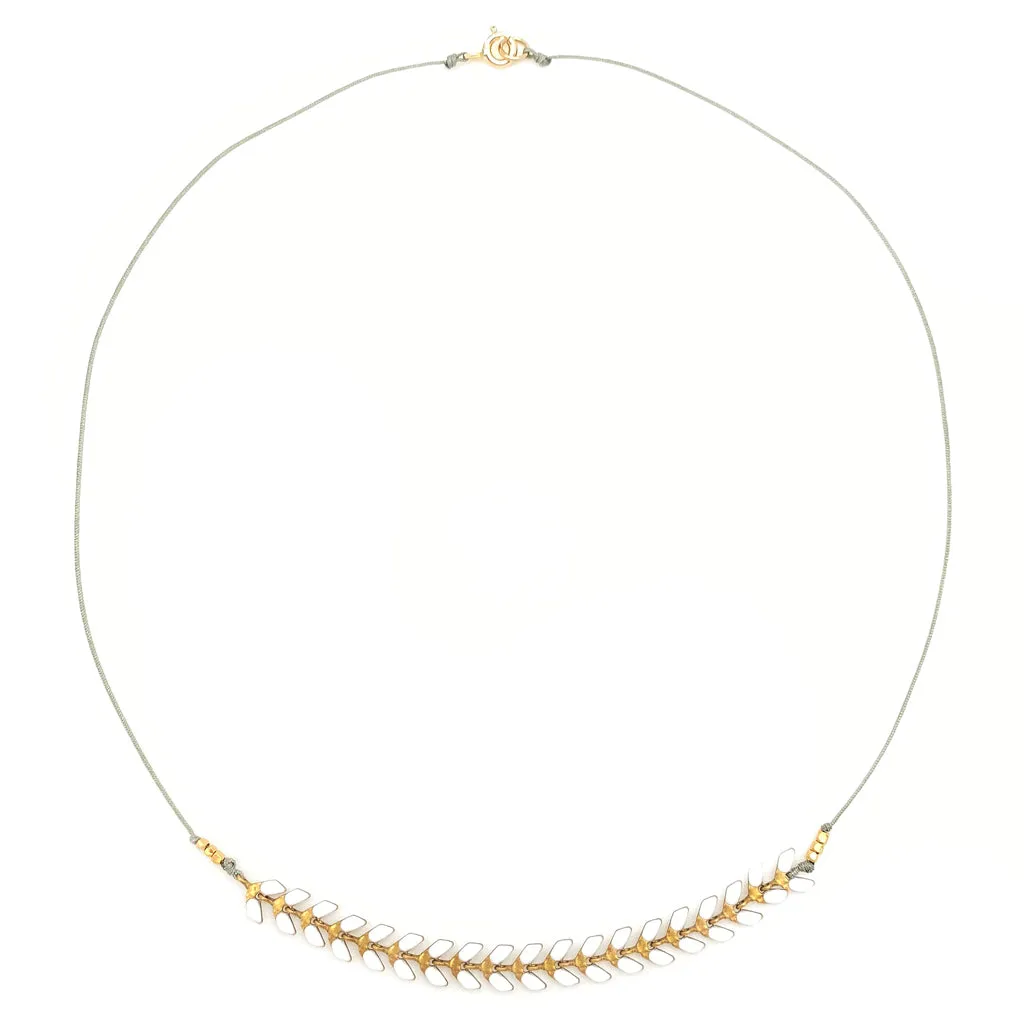 Enamel Cascade Necklace - White