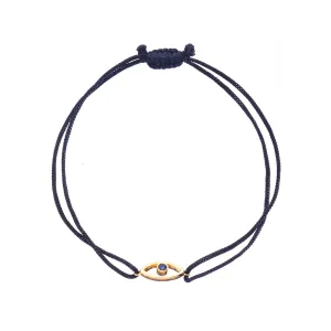 Evil Eye Sapphire Bracelet, 14k Gold