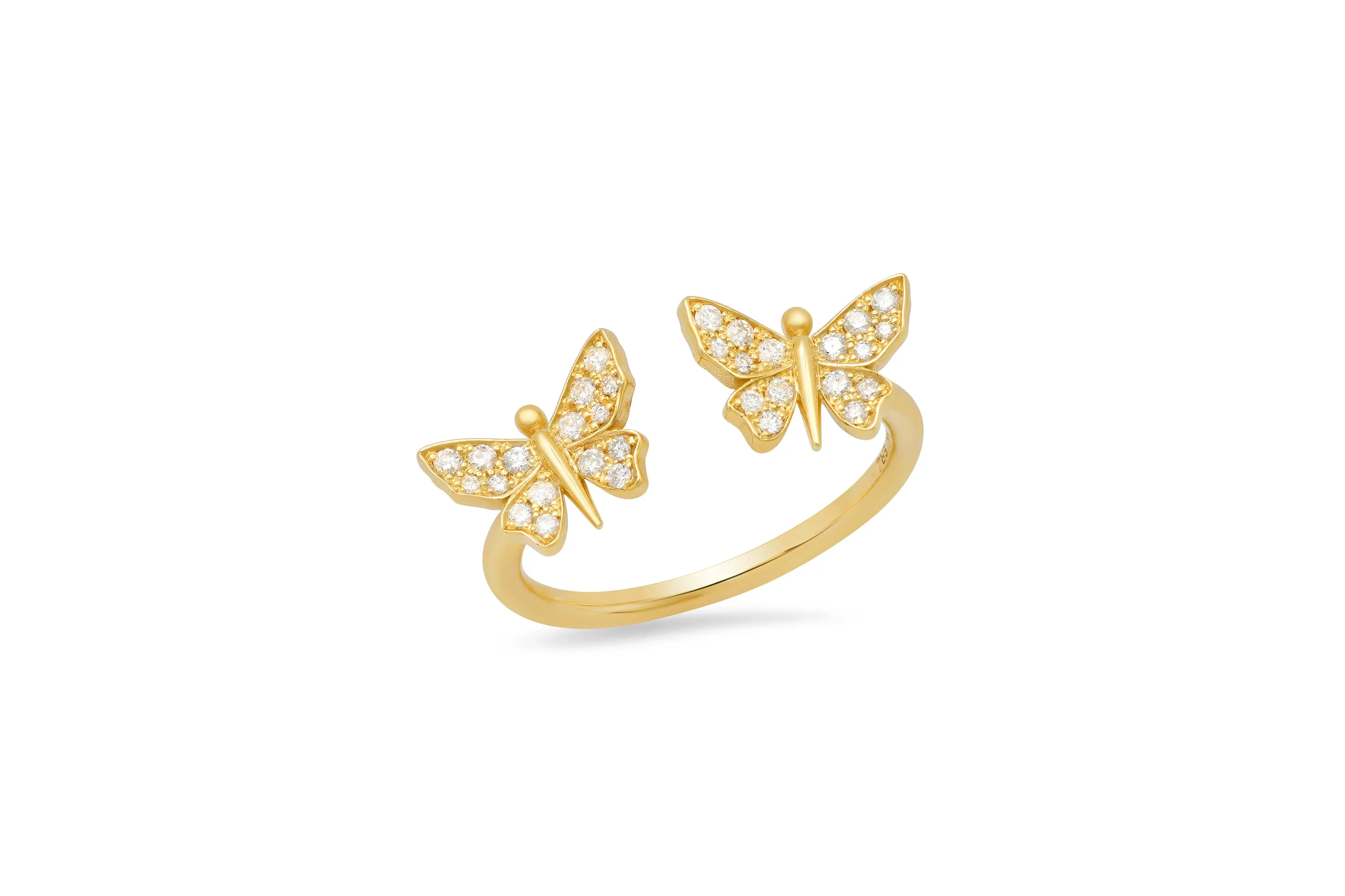 Floating Diamond Butterfly Ring