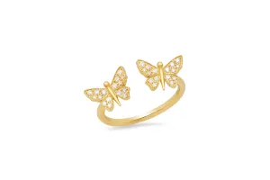 Floating Diamond Butterfly Ring