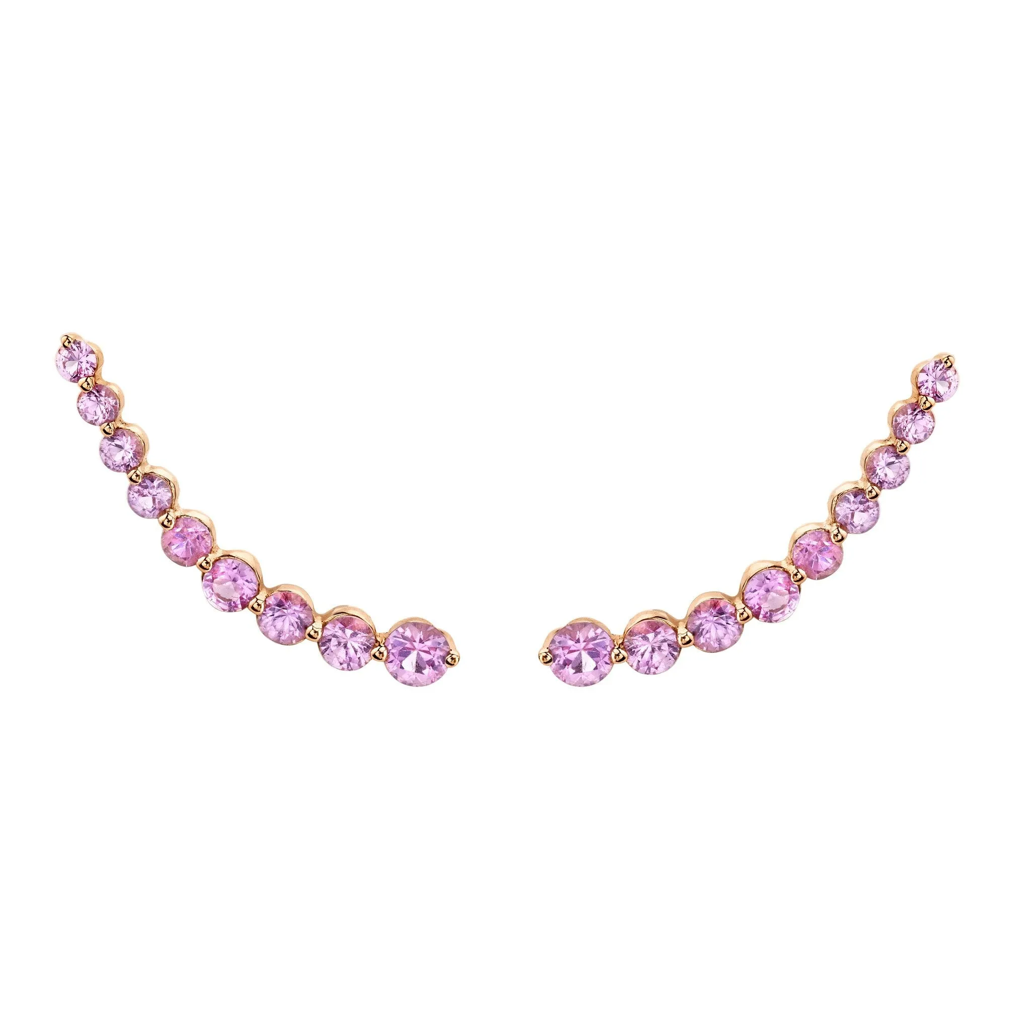 Floating Pink Sapphire Earring