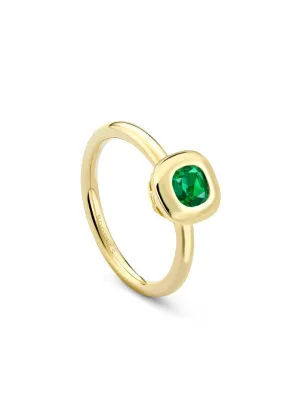 Florentine Emerald Yellow Gold Ring