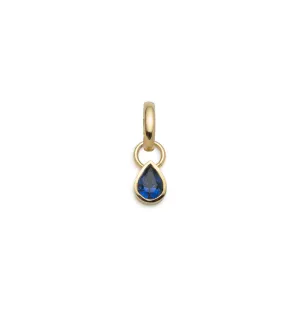 Forever & Always a Pair - Love : 0.8ct Blue Sapphire Pear Pendant with Oval Push Gate