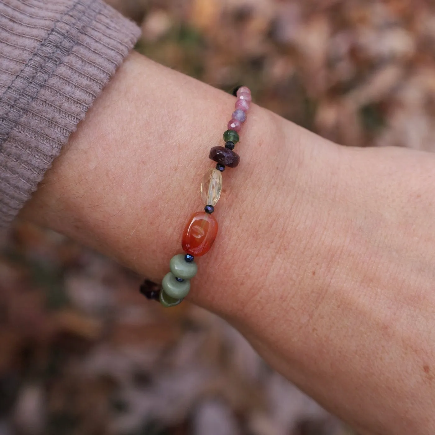 Garnet Tourmaline Mix Bracelet